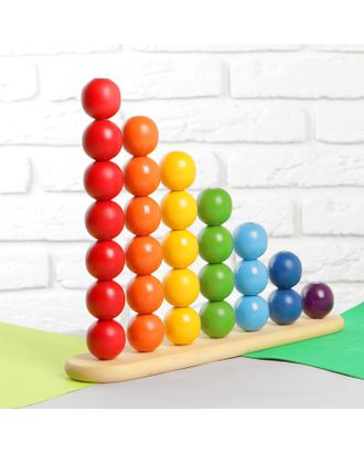 Пирамидка «Абака радуга с шариками», шарик: 3,2 см арт. СМЛ-107593-1-СМЛ0003384621