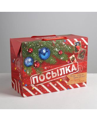 Пакет‒коробка «Новогодняя посылка», 28 × 20 × 13 см арт. СМЛ-57282-1-СМЛ0003425098