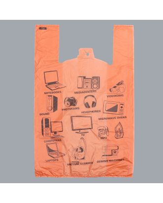 Пакет "Электроника оранжевый", полиэтиленовый, майка, 40 х 63 см, 16 мкм арт. СМЛ-54591-1-СМЛ0003445377