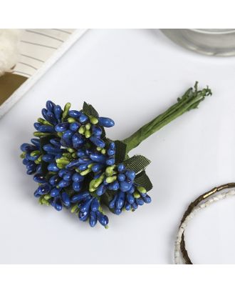 Декор для творчества "Синие цветы" 9 см (1 набор=1 букету) в букете 12 цветов арт. СМЛ-26258-1-СМЛ3455672
