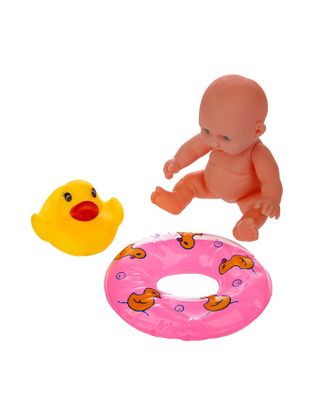 Игрушки для ванны «Малыш и утёнок с кругом», набор 3 шт. арт. СМЛ-60585-1-СМЛ0003471925