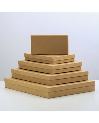Набор коробок 5 в 1 "Красная штукатурка", 40 х 30 х 5 - 20 х 10 х 3 см арт. СМЛ-99342-3-СМЛ0003506671