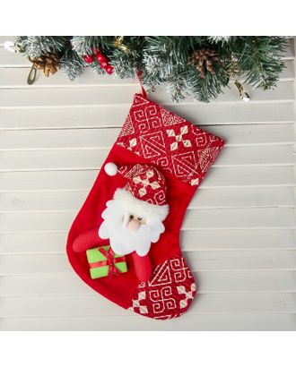 Носок для подарков "Подарочек" 18,5*26 см, дед мороз красный арт. СМЛ-59718-1-СМЛ0003544083
