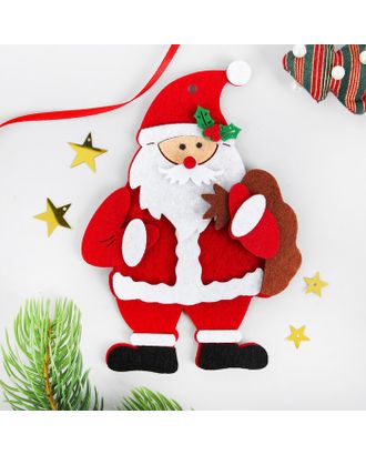 Набор для творчества-создай елочное украшение из фетра «Дед мороз с мешком подарков» арт. СМЛ-37456-1-СМЛ0003555003
