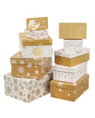 Набор коробок 10 в 1 «Снежинки», 12 × 7 × 4 - 32.5 × 20 × арт. СМЛ-60024-1-СМЛ0003580132