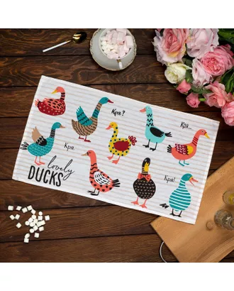 Купить Текстиль для кухни Полотенце кухонное Доляна Lovely Ducks, 35 × 60 см, 100 % хлопок, 160 г/м² арт. СМЛ-12799-1-СМЛ3623714 оптом в Казахстане