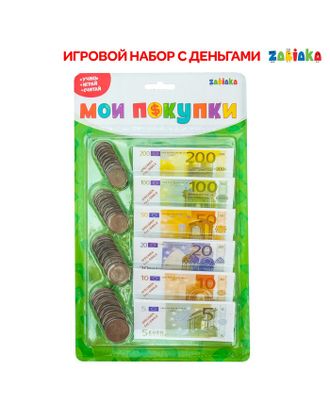 Игровой набор «Мои покупки»: монеты, бумажные деньги (евро) арт. СМЛ-61461-1-СМЛ0003631397