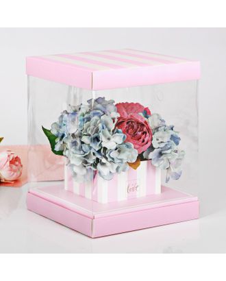 Коробка для цветов с вазой и PVC-окнами With Love, складная, 23 × 30 × 23 см арт. СМЛ-113347-1-СМЛ0003639847