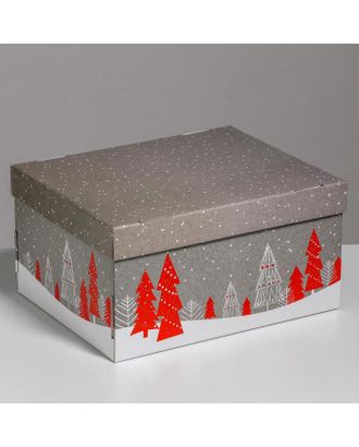 Складная коробка «Новогоднее поздравление», 31,2 х 25,6 х 16,1 см арт. СМЛ-58129-1-СМЛ0003640290