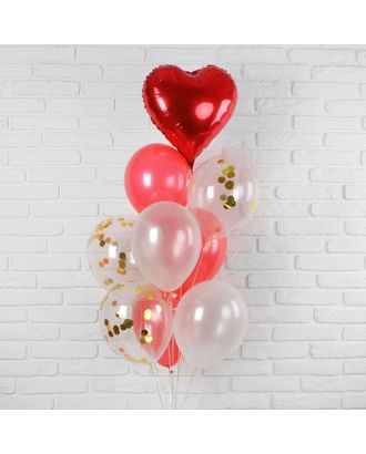 Букет из шаров "Любовь", фольга, латекс, розовый, набор 10 шт. арт. СМЛ-98127-2-СМЛ0003734600