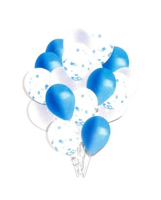 Букет из шаров «Мечта романтика», латекс, с конфетти, синий, набор 18 шт. арт. СМЛ-61879-1-СМЛ0003734610