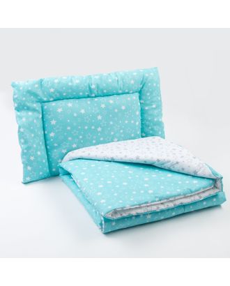 Купить Текстиль для новорождённых Комплект в кроватку (одеяло, подушка), цвет серый/бирюзовый арт. СМЛ-14268-1-СМЛ3740129 оптом в Усть-Каменогорске