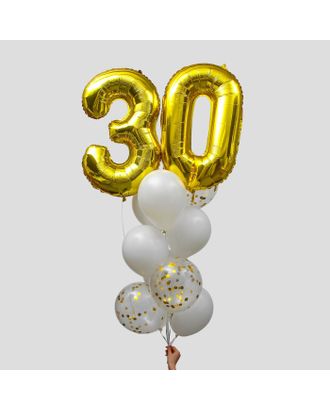 Фонтан из шаров "30 лет", с конфетти, латекс, фольга,10 шт. арт. СМЛ-98179-1-СМЛ0003786680