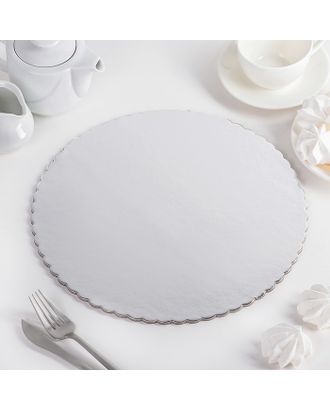 Подложка для торта «Круг волна», d=30,5 см, цвет серебро арт. СМЛ-120955-1-СМЛ0003800869