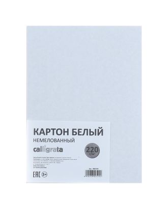 Картон белый А5, 6 листов, 220 г/м2 Calligrata, немелованный, ЭКОНОМ арт. СМЛ-205120-1-СМЛ0003802529
