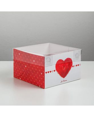 Коробка для капкейка Ja t`aime, 16 × 16 × 10 см арт. СМЛ-62225-1-СМЛ0003822505