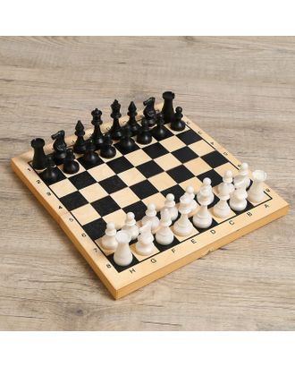 Настольная игра 2 в 1 "Лучший": шахматы, шашки (король h=7.2 см, пешка h=4 см) арт. СМЛ-59506-1-СМЛ0003877946