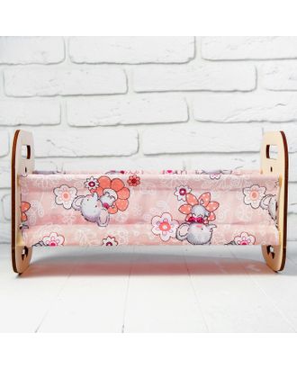 Кроватка деревянная для кукол «Катюша», 44 × 24 × 24 см, с постельным бельём арт. СМЛ-59685-1-СМЛ0003878372