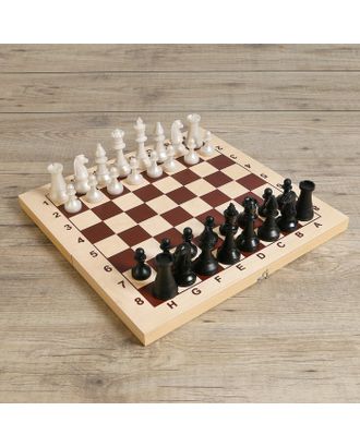Шахматы гроссмейстерские (доска дерево 42х42 см, фигуры пластик, король h=10.5 см) арт. СМЛ-60765-1-СМЛ0003905788
