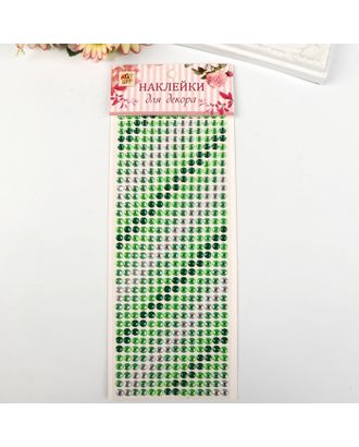 Наклейка пластик стразы "Градиент зелёного" 30х10,5 см арт. СМЛ-15867-1-СМЛ3917853