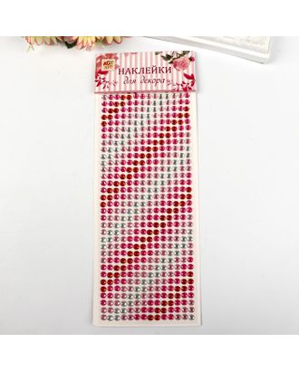 Наклейка пластик стразы "Градиент красно-розового" 30х10,5 см арт. СМЛ-15868-1-СМЛ3917854