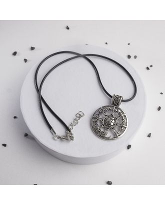 Кулон на шнурке "Звезда в круге", цвет чернёное серебро на чёрном шнурке, 42 см арт. СМЛ-28012-1-СМЛ3920571