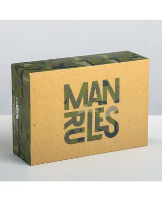 Складная коробка Man rules, 16 × 23 × 7,5 см арт. СМЛ-63000-1-СМЛ0003924794