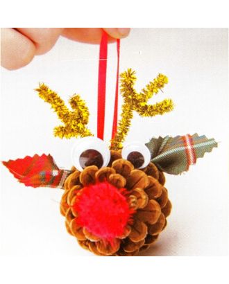 Набор для создания подвесной ёлочной игрушки из шишек «Оленята», набор 4 шт. арт. СМЛ-16055-1-СМЛ3925259