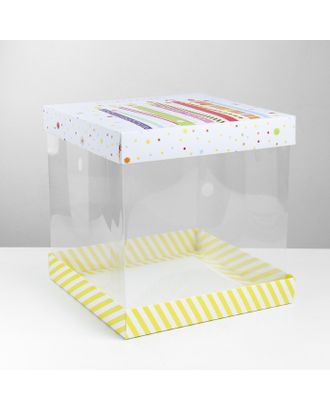 Купить Коробки для торта Складная коробка под торт «Поздравляю!», 30 × 30 см арт. СМЛ-64988-1-СМЛ0003929579 оптом в Гомеле