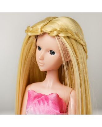 Волосы для кукол "Прямые с косичками" размер маленький, цвет 613 арт. СМЛ-16175-1-СМЛ3934329