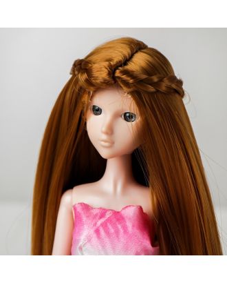 Волосы для кукол "Прямые с косичками" размер маленький, цвет 16А арт. СМЛ-16186-1-СМЛ3934340