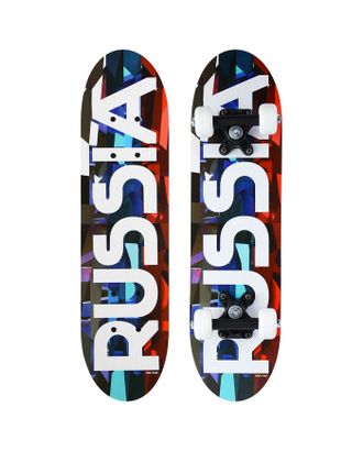 Скейтборд подростковый RUSSIA 62х16 см, колёса PVC d=50 мм арт. СМЛ-140728-1-СМЛ0004013656
