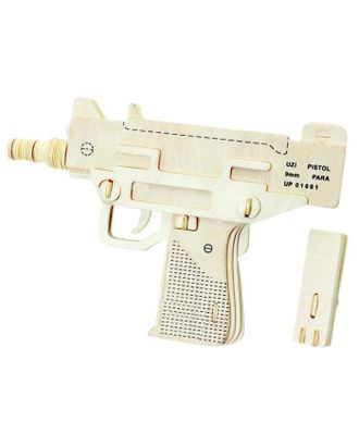 Сборная деревянная модель «Пистолет-Пулемет УЗИ» арт. СМЛ-62166-1-СМЛ0004018738