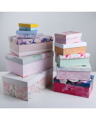 Набор подарочных коробок 10 в 1 «Цветы», 12 х 7 х 4 - 32,5 х 20 х 12,5 см арт. СМЛ-64224-1-СМЛ0004021360
