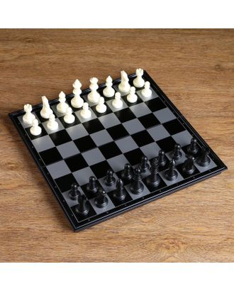 Настольная игра 3 в 1 "Классика": шахматы, шашки, нарды, магнитная доска 32х32 см арт. СМЛ-50819-1-СМЛ0000411298
