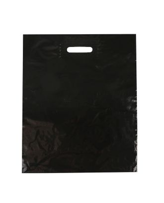 Пакет хозяйственный, с вырубной усиленной ручкой, чёрный, 40 х 50 см, 45 мкм арт. СМЛ-64334-1-СМЛ0004134577