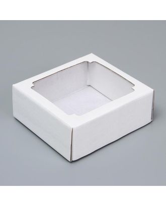 Коробка сборная, крышка-дно, с окном, сиреневая, 14,5 х 14,5 х 6 см арт. СМЛ-99152-3-СМЛ0004138415