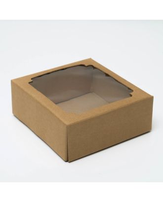 Коробка сборная, крышка-дно, с окном, сиреневая, 14,5 х 14,5 х 6 см арт. СМЛ-99152-2-СМЛ0004138416
