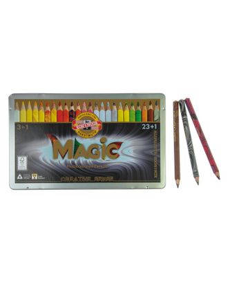 Карандаши 24 цвета Koh-I-Noor 3408 Magic + карандаш-блендер, в металлическом пенале арт. СМЛ-176978-1-СМЛ0004157808