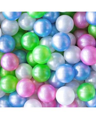 Набор шаров 500 шт, цвета: перламутрово - зелёный, малиновый, морковный, голубой арт. СМЛ-72254-1-СМЛ0004192418