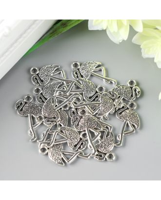 Декор для творчества металл "Фламинго" серебро 2,3х1,3 см арт. СМЛ-30972-1-СМЛ4219330