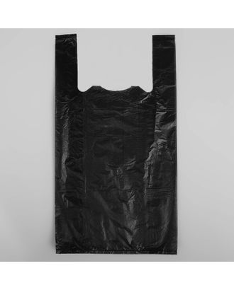 Пакет "Чёрный", полиэтиленовый, майка, 25 х 45 см, 11 мкм арт. СМЛ-66356-1-СМЛ0004243123