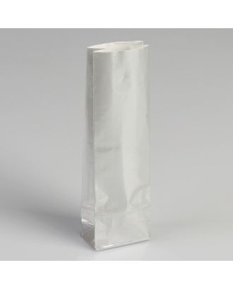 Пакет бумажный фасовочный, глянцевый, серебро, 5,5 х 3 х 17 см арт. СМЛ-66434-1-СМЛ0004251112