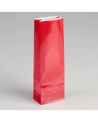 Пакет бумажный фасовочный, глянцевый, красный, 7 х 4 х 21 см арт. СМЛ-133732-1-СМЛ0004251120