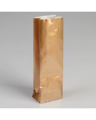 Пакет бумажный фасовочный, глянцевый, бронза, 7 х 4 х 21 см арт. СМЛ-66406-1-СМЛ0004251122