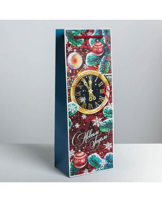 Пакет под бутылку крафтовый «Чудес в новогоднюю ночь», 13 × 36 × 10 см арт. СМЛ-114458-1-СМЛ0004275599