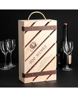 Ящик для хранения вина 35×20 см "Мускаде", на 2 бутылки арт. СМЛ-68510-1-СМЛ0004279250