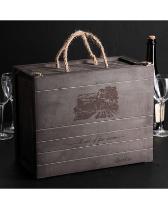 Ящик для хранения вина «Карибы « 35×27×17 см, на 6 бутылок арт. СМЛ-68512-1-СМЛ0004279252