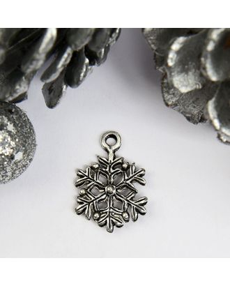 Декор для творчества металл "Снежинка" серебро 1,8х1,2 см арт. СМЛ-36277-1-СМЛ0004290363