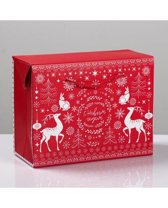 Пакет—коробка «Волшебство праздника», 23 × 18 × 11 см арт. СМЛ-98627-1-СМЛ0004295834